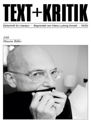 cover image of TEXT + KRITIK 248--Maxim Biller